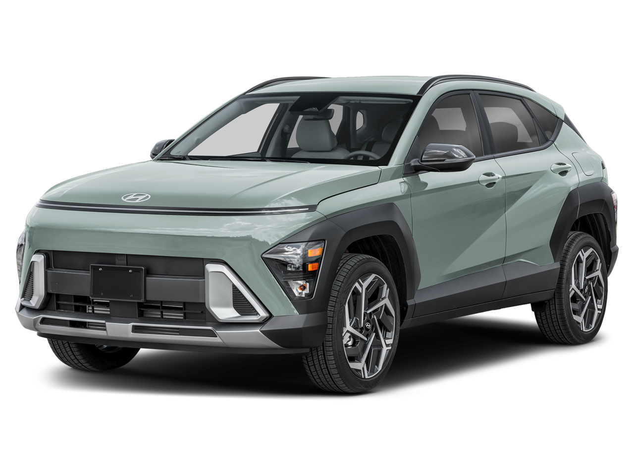 2026 Hyundai KONA SEL Premium in Mirage Green — front three-quarter view