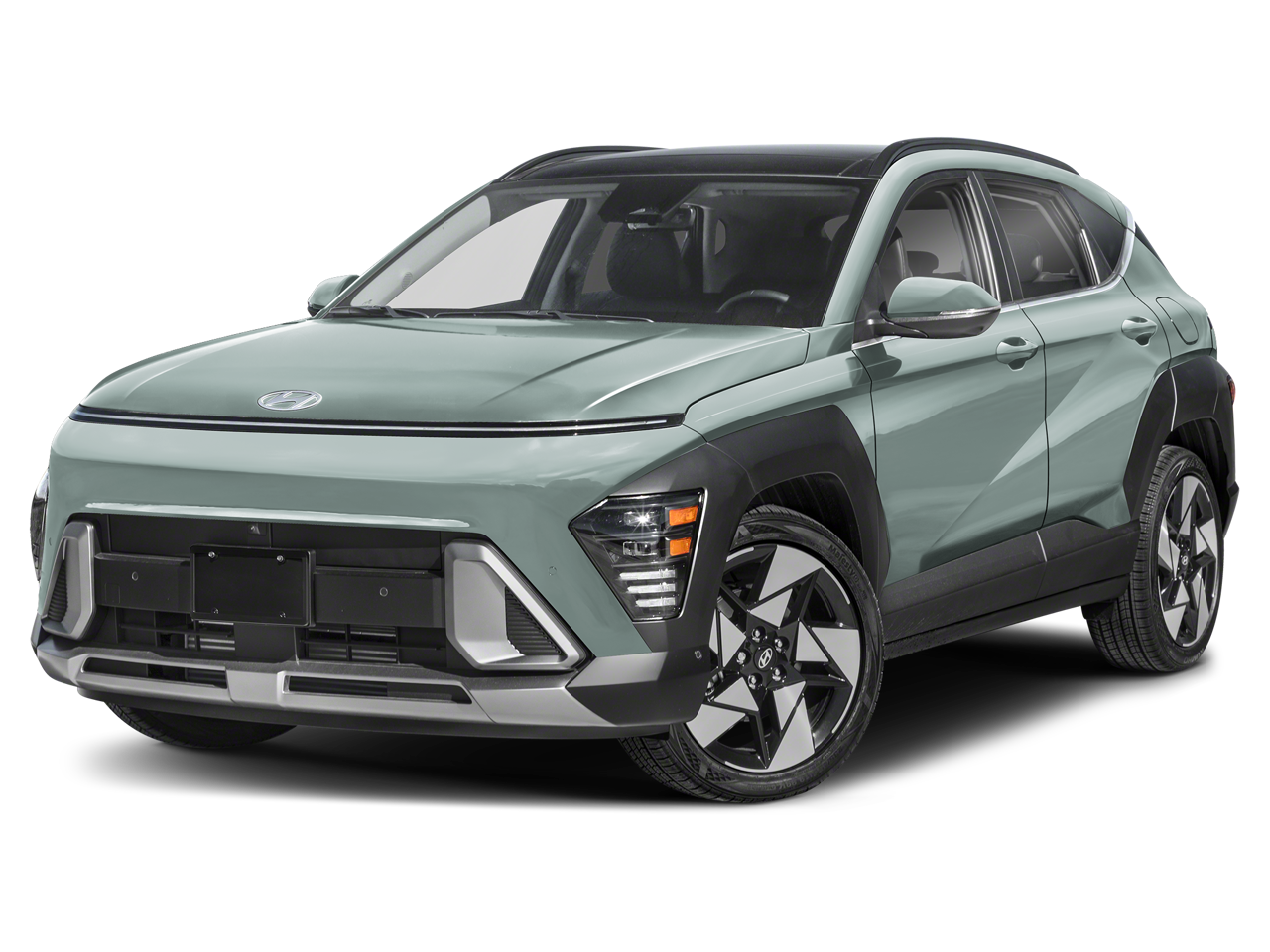 2026 Hyundai KONA Limited in Mirage Green — front three-quarter view