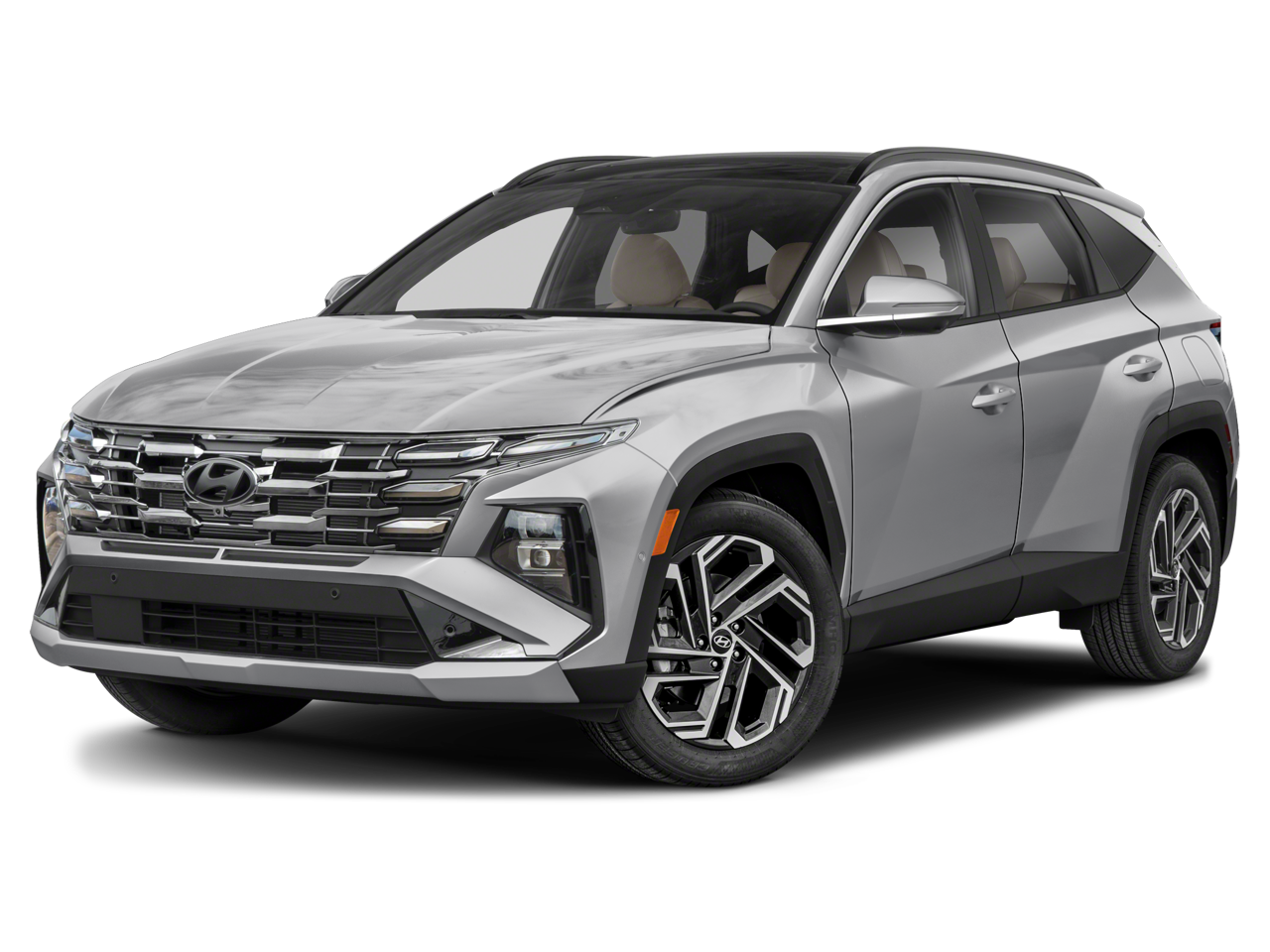 2026 Hyundai TUCSON Limited in White Pearl — front three-quarter view