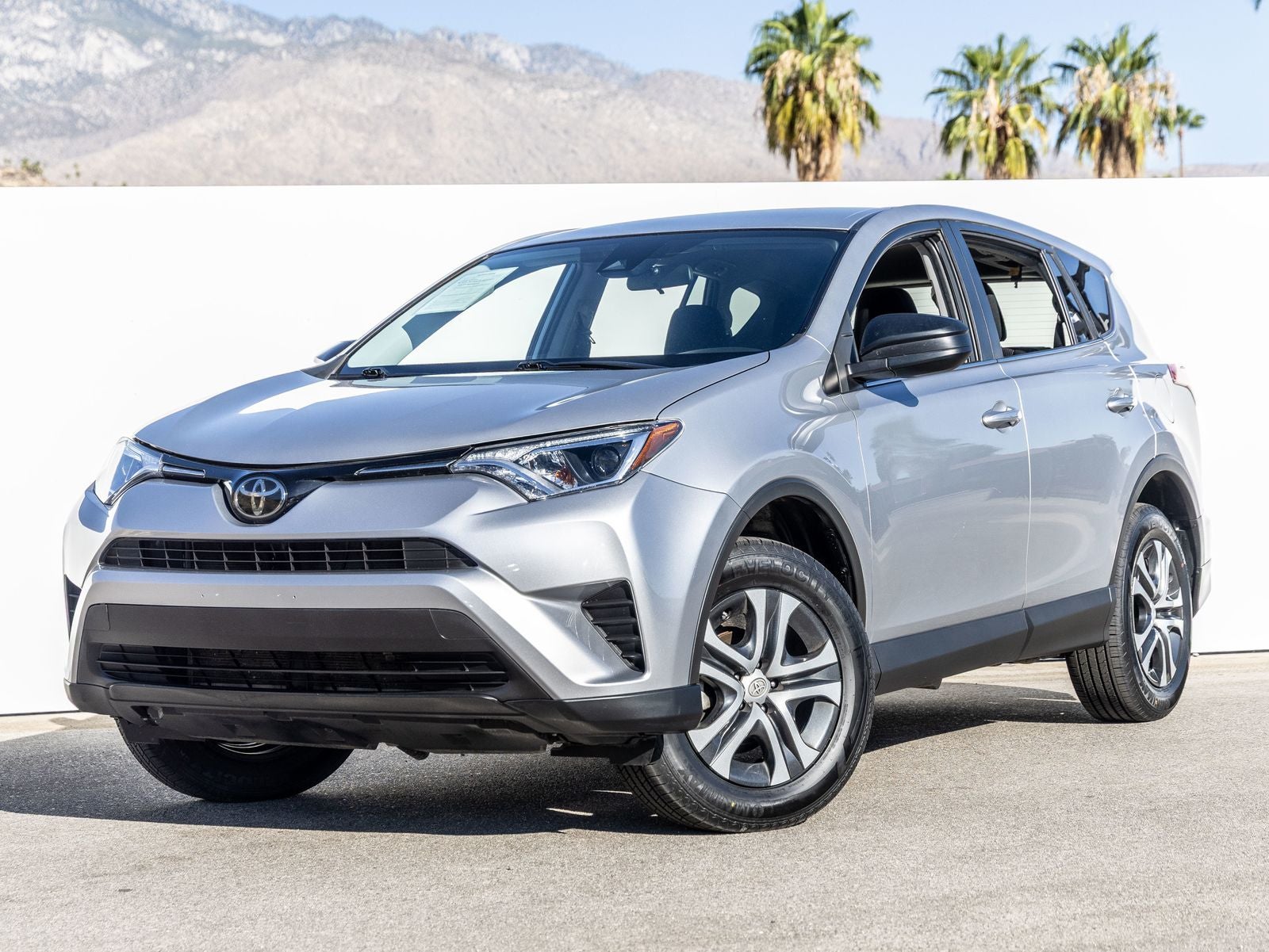 2017 Toyota RAV4 LE in Silver Sky Metallic — front three-quarter view